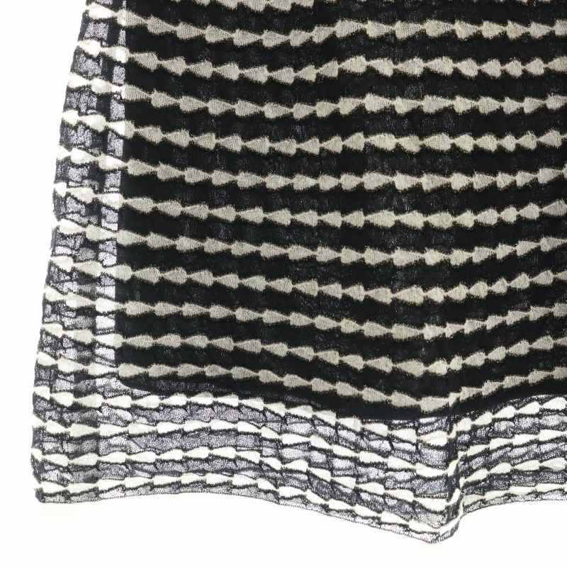 エムミッソーニ M MISSONI ニットスカート 総柄 40 黒 ブラック