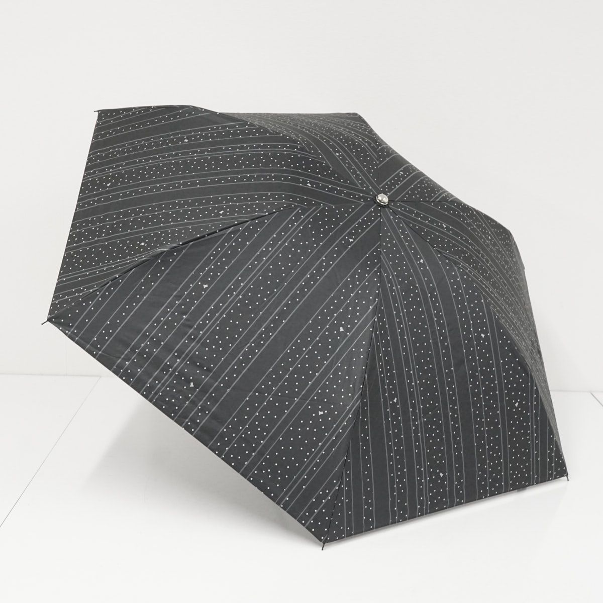 LANVIN 折りたたみ日傘 新品未使用 ストライプ LANVIN en Bleu 【ランバンオンブルー（傘）】晴雨兼用