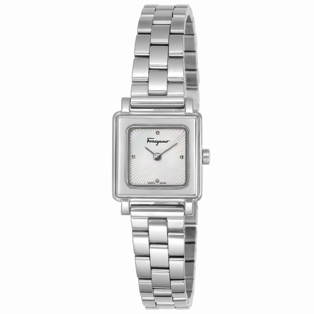 フェラガモ FERRAGAMO 腕時計 SFBY00319 レディース スクエアSQUARE クオーツ ホワイト シルバー アナログ おしゃれ 誕生日 記念 プレゼント ギフト