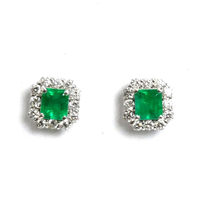 Pt900プラチナ エメラルド ピアス エメラルド0.25/0.23ct