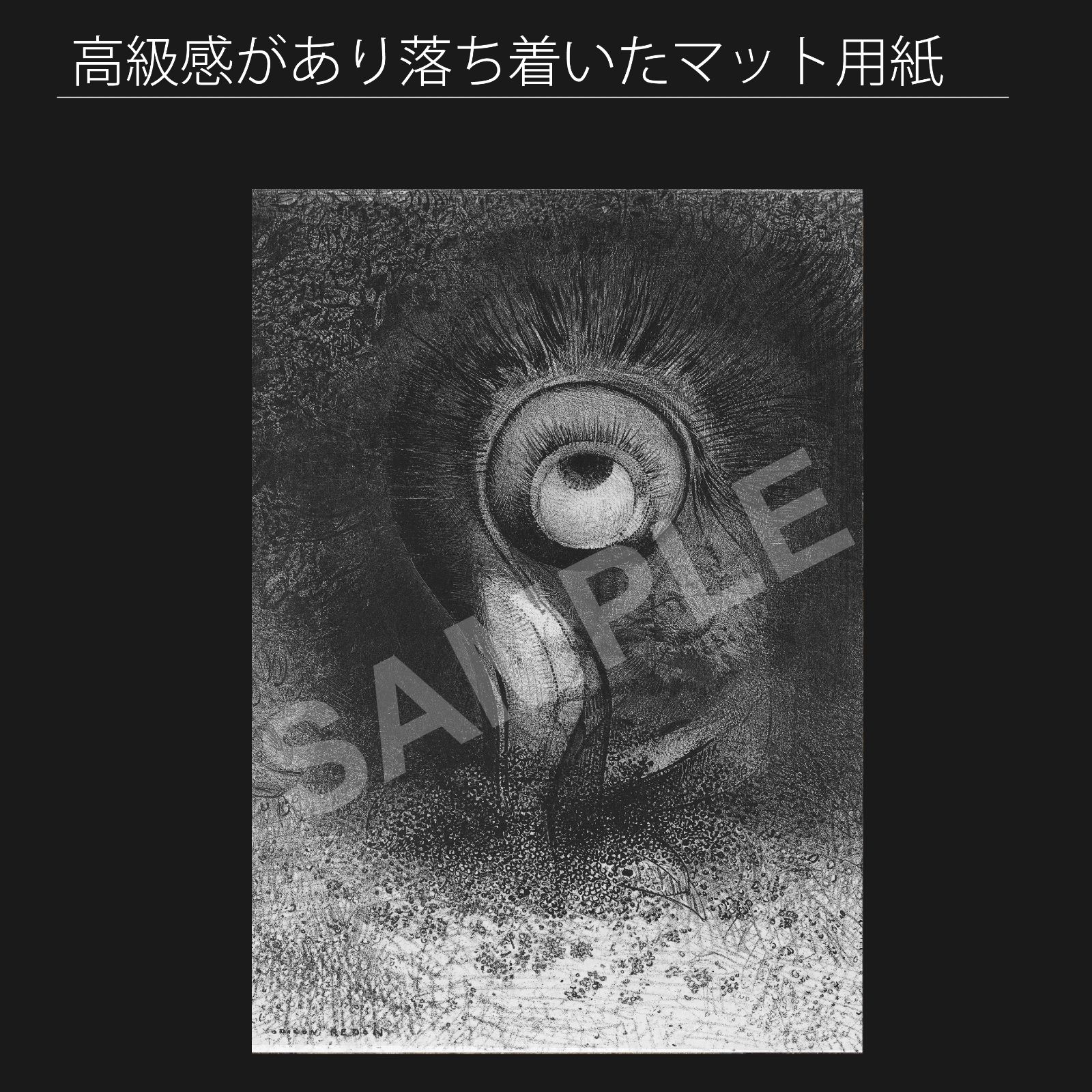 オディロン ルドン Odilon Redon 花の中で最初のビジョンが体験されたかもしれない 起源より 1883年 アートポスターA2 マット紙 フレーム付 IN