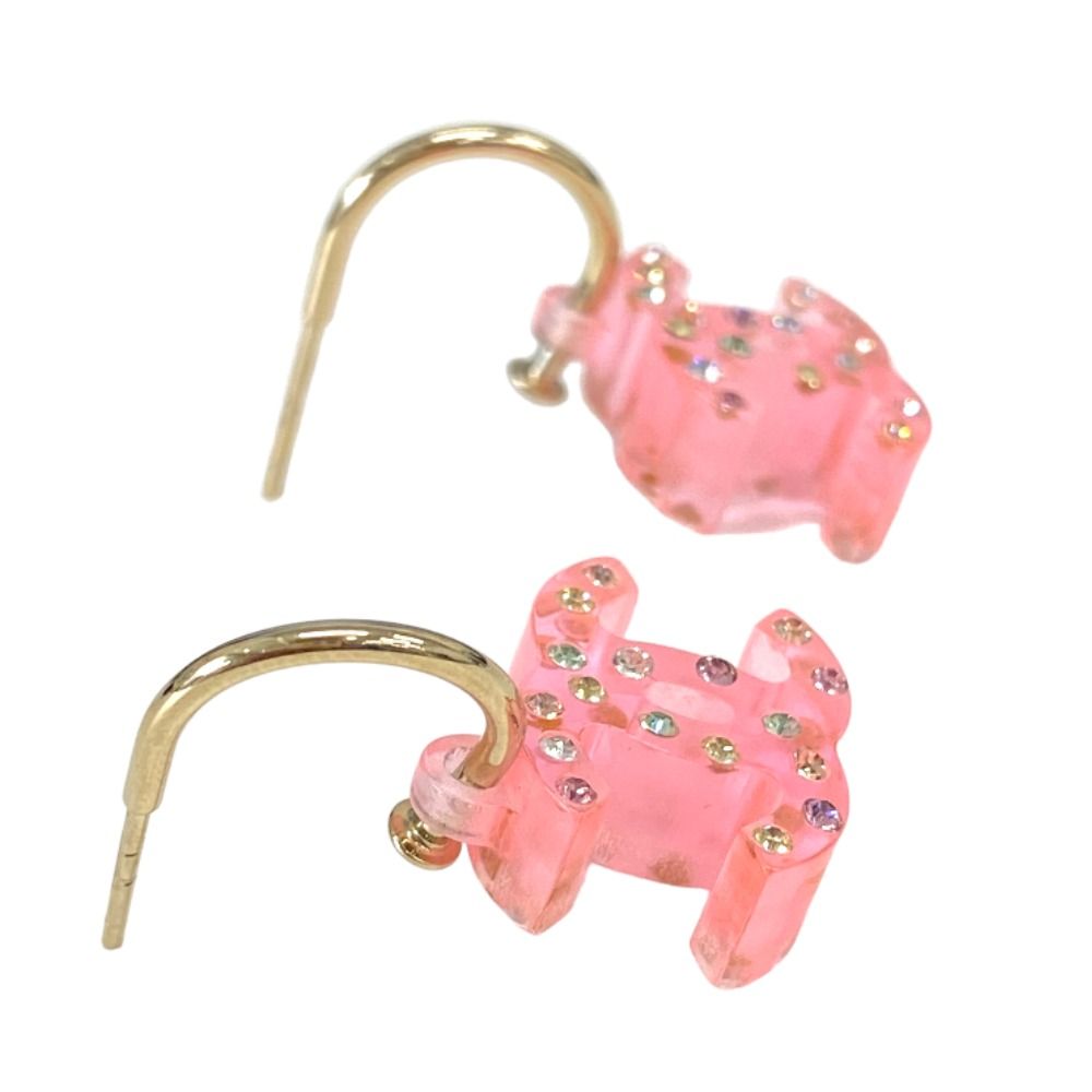 CHANEL ピアス クリアピンク Chanel シャネルピンククリアピアス - メルカリ