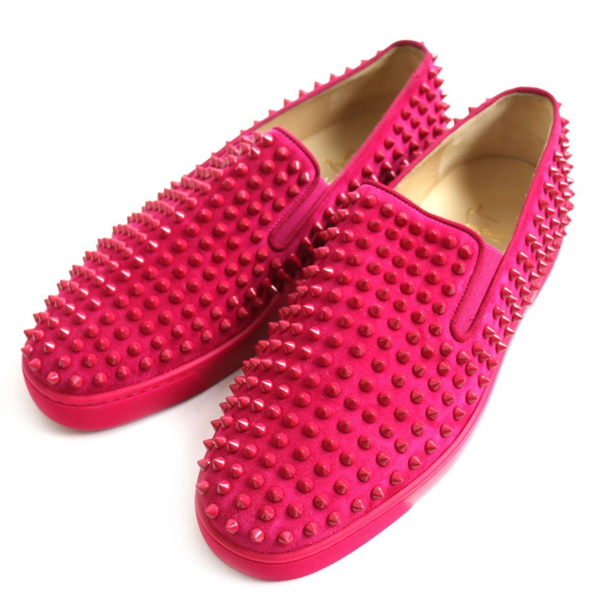 美品☆クリスチャンルブタン・ローラーボート スパイク スリッポン(43)