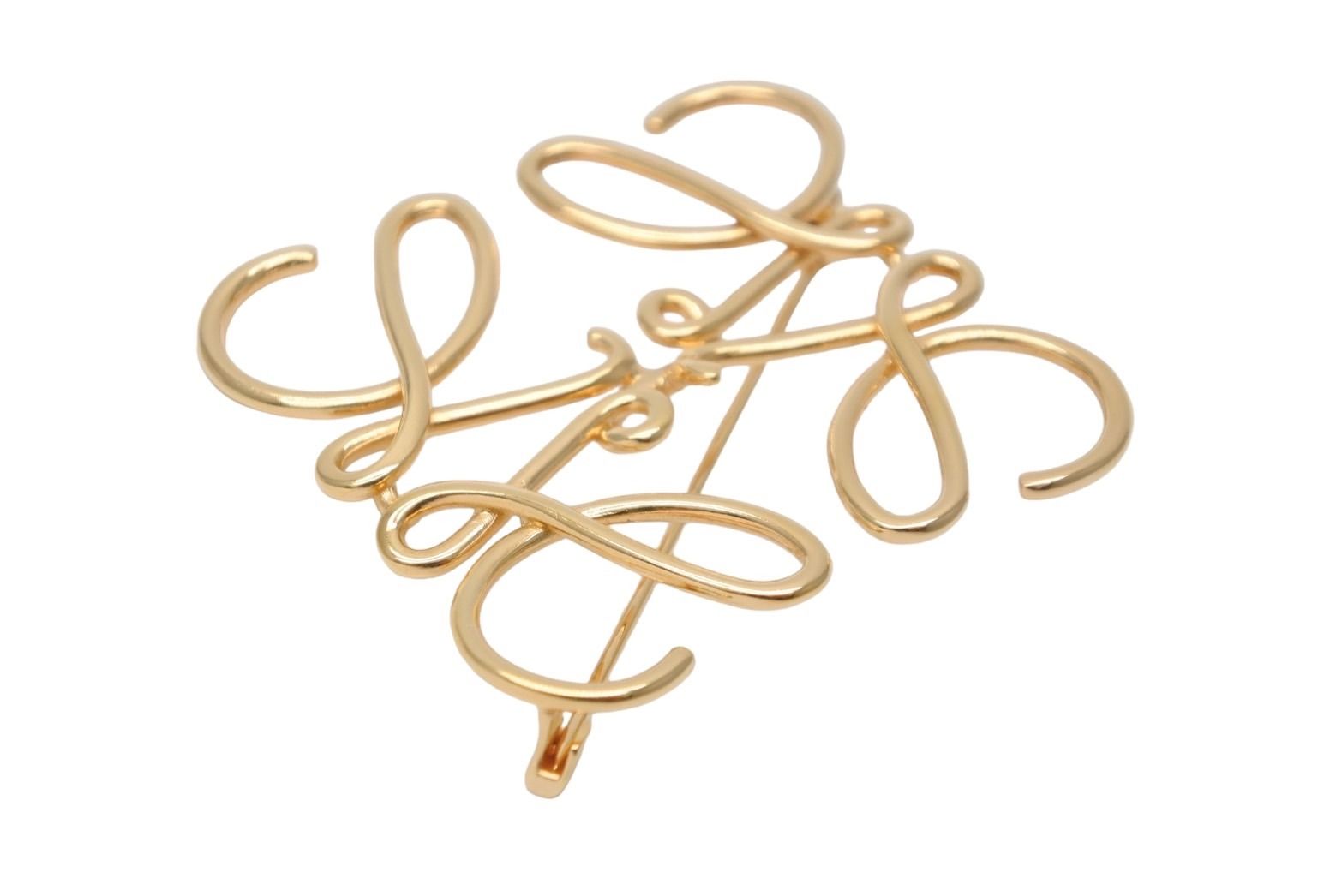 LOEWE ロエベ アナグラム ブローチ アクセサリー 111.25.020 ゴールド