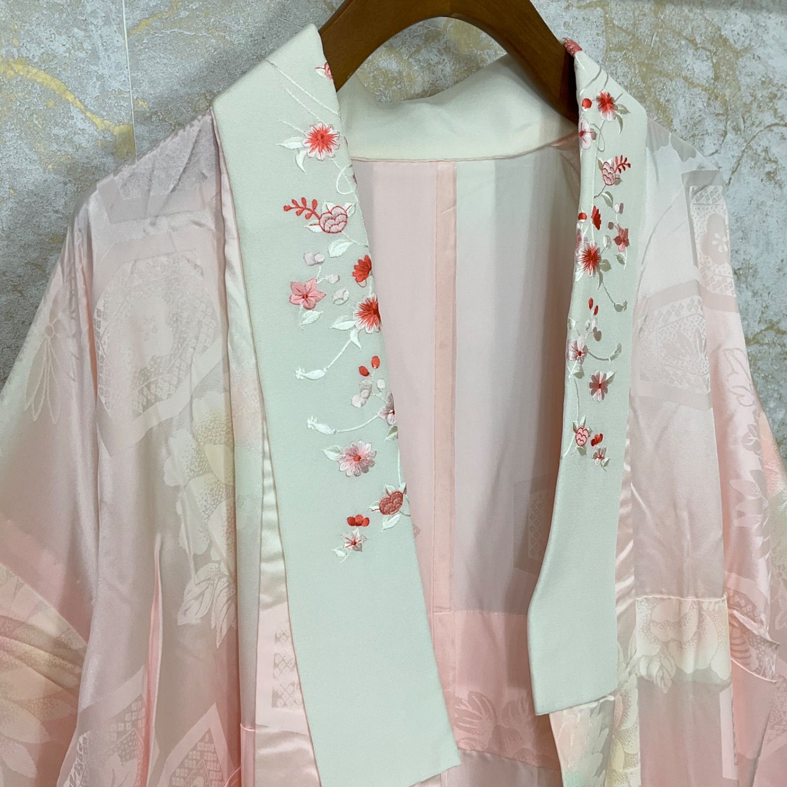 ◇kimono+one◇美品◇振袖長襦袢◇袷◇袖無双◇衣紋抜き付き◇裄65.5肩