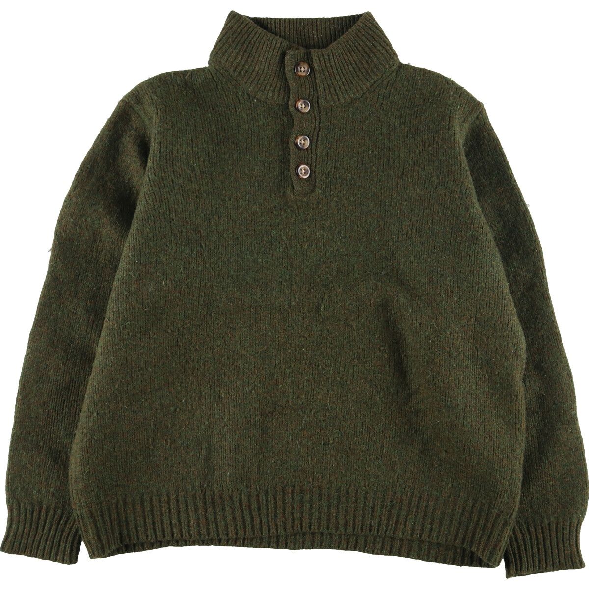 古着 エルエルビーン L.L.Bean ウールニットハーフボタン