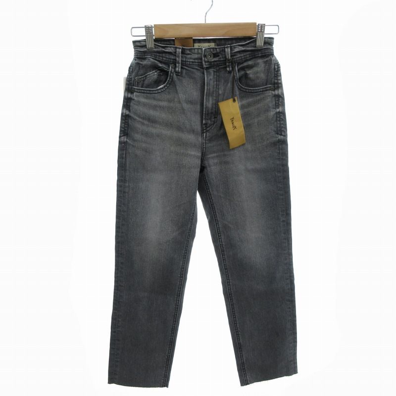 ヤヌーク YANUK HighWaist ANNETTE デニムパンツ ジーンズ カットオフ スリムストレッチ 23 XS グレー 57111507 |FT