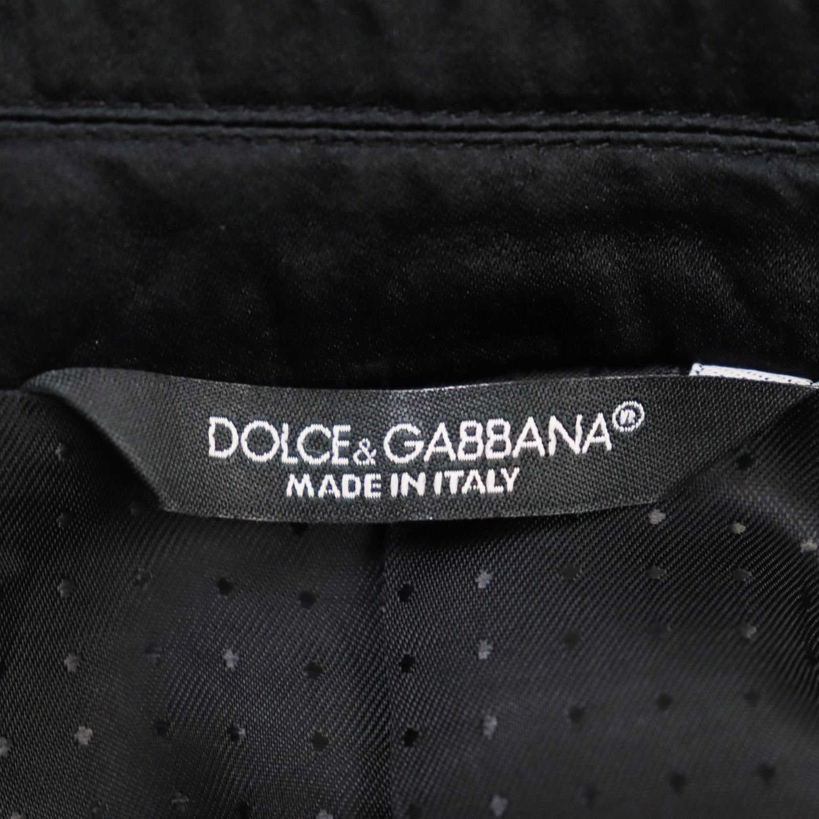 美品○DOLCE&GABBANA ドルチェ＆ガッバーナ G2DL3T FUVGM TAORMINA SICILIAライン シルク混 黒タグ ベロア 異素材切替 本切羽 シングル テーラードジャケット ブラック 52 イタリア製 正規品 メンズ