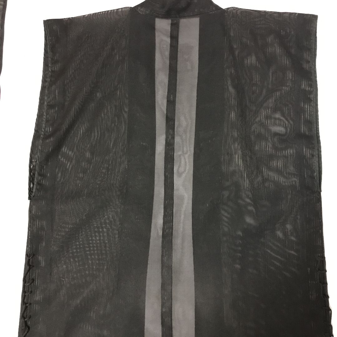 No.37 京都西陣風通織お召生地 単衣 夏用陣羽織黒地 - メルカリ 