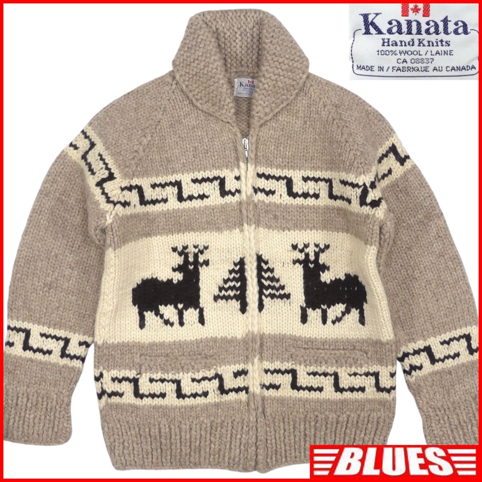 カウチン セーター kanata ニット XL カナダ製 カナタ ハンドニット 