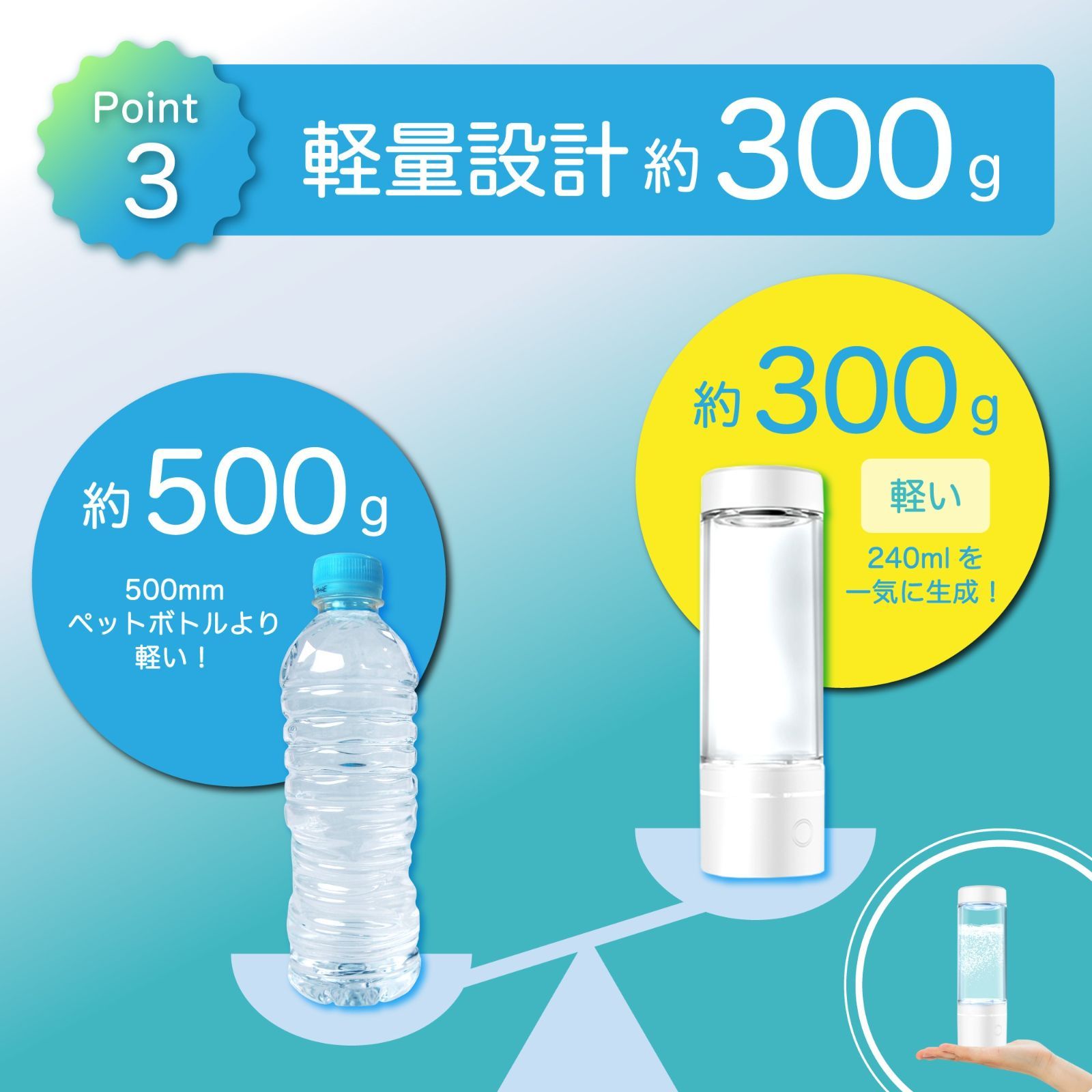 水素水生成器 高濃度水素水
