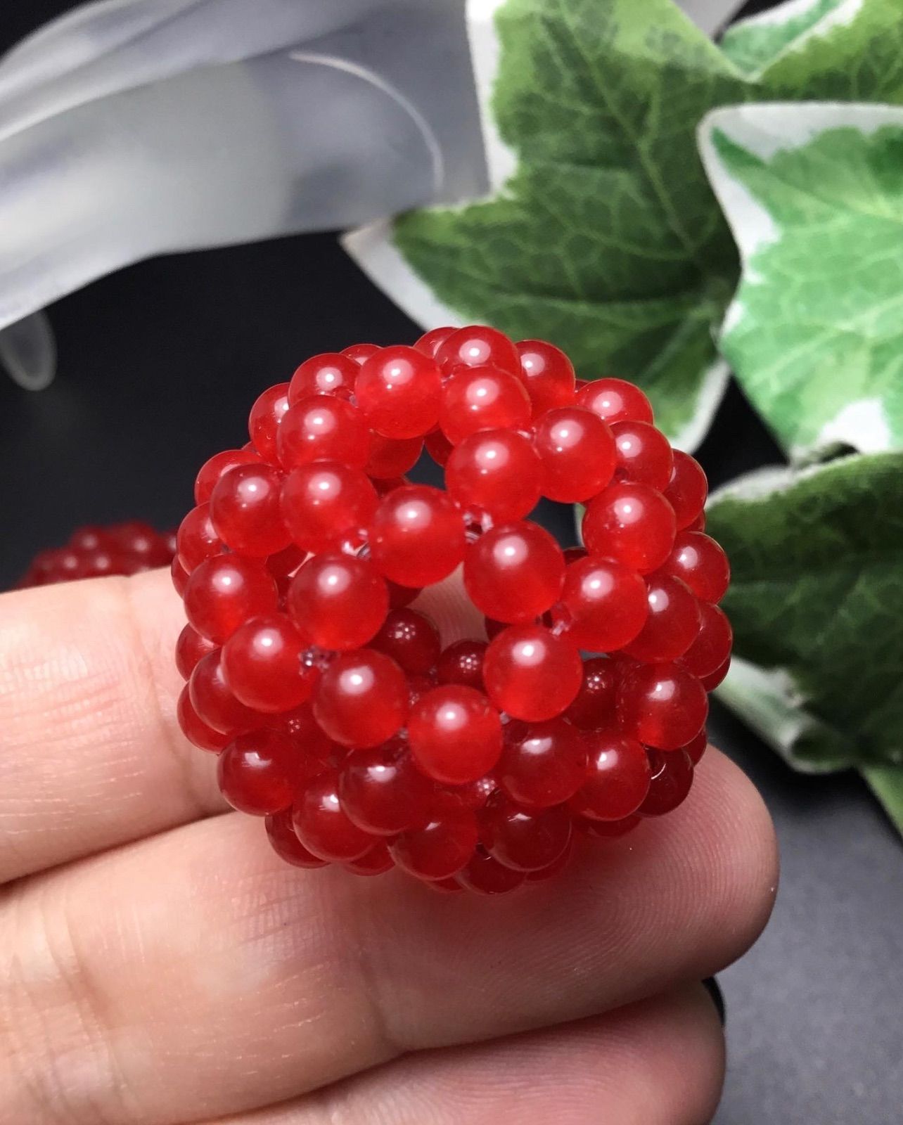 神聖幾何学フラーレン 幸運呼び込む✨❣️秘紅石4mm 4個セット宇宙 