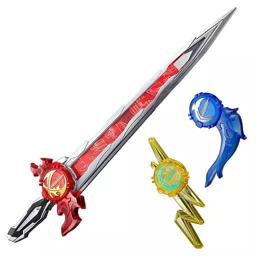 【中古美品】究極大聖剣　火炎剣烈火　水勢剣流水・雷鳴剣黄雷エンブレムセット 中古】おもちゃ 究極大聖剣 火炎剣烈火 水勢剣流水・雷鳴剣黄雷