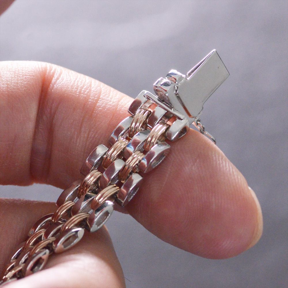 美品 アイアンハート IRONHEART 925 チェーンブレス＆鹿革袋付き 美品