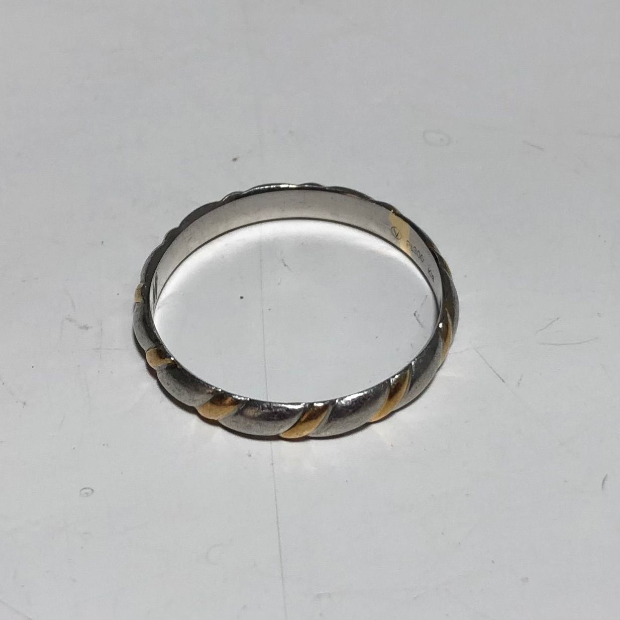 ☆Pt900/K18刻印 プラチナゴールド コンビ リング 総重量3.5g 