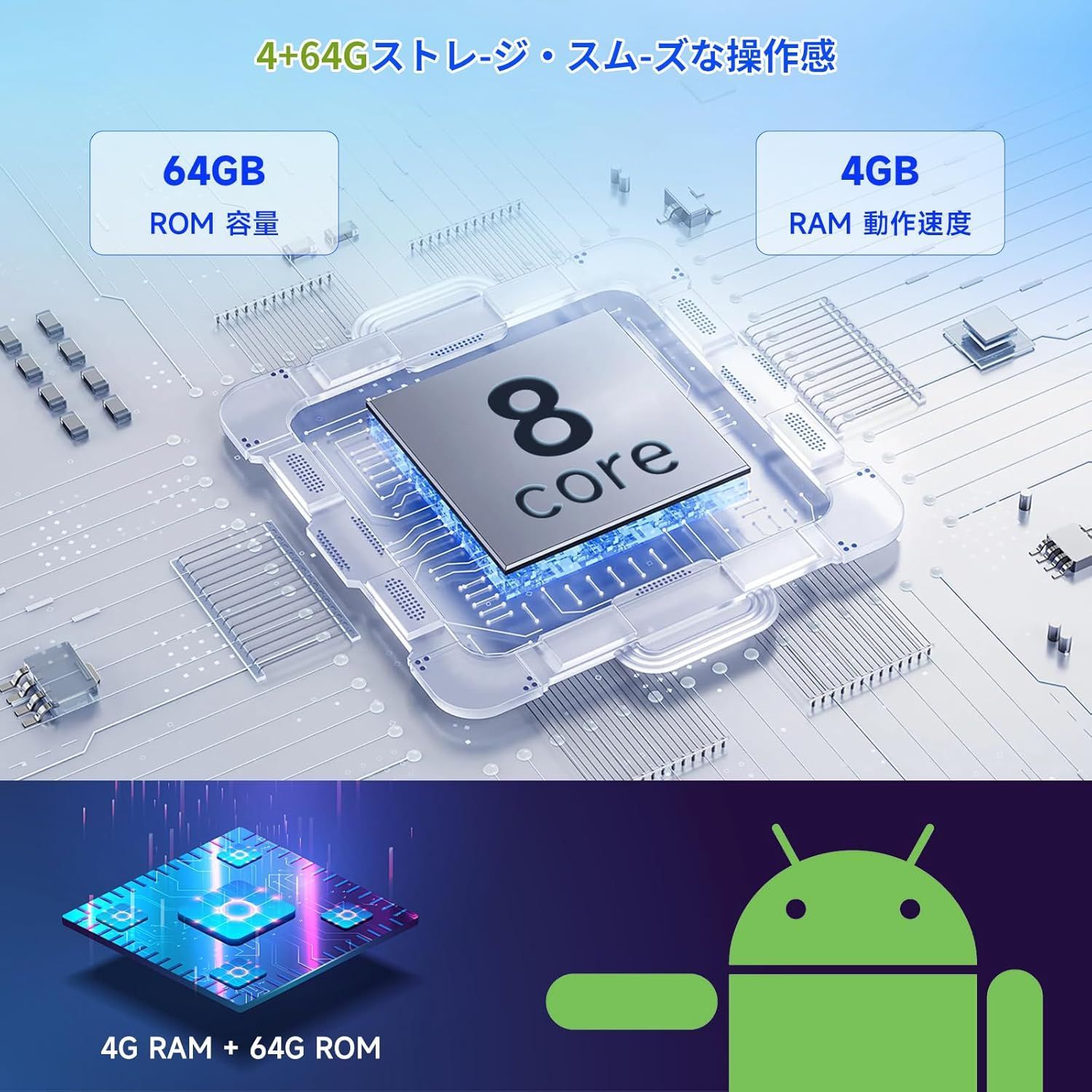 10.26インチ ポータブルディスプレイオーディオ Android14搭載 CarPlay
