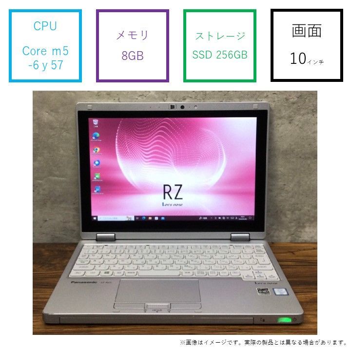 【クーポンあり♪】軽量 10インチ タッチスクリーン LET'S NOTE RZ5 Panasonic パナソニック Core ｍ5 第6世代 SSD 256GB メモリ 8GB ノートパソコン 1920×1200 WUXGA モバイル  ★チャレンビー