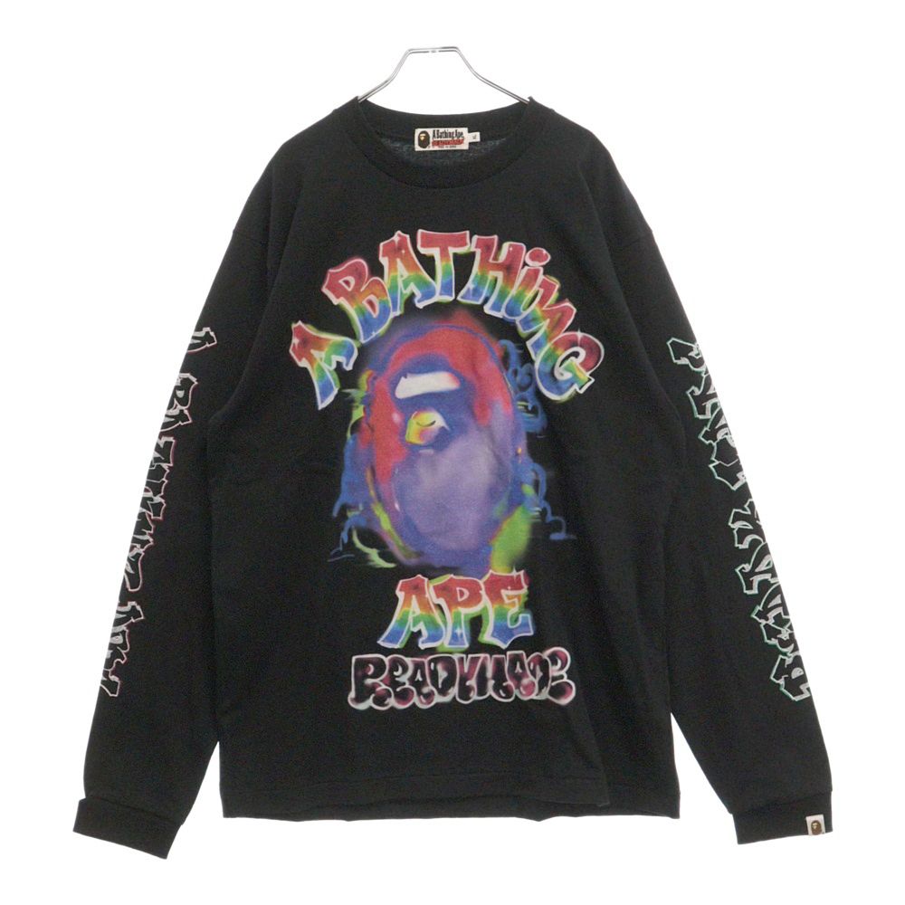 エイプA Bathing Ape 長袖カットソー ブラック アベイシングエイプ A