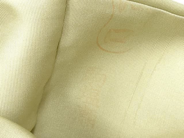 平和屋着物○塩瀬 九寸名古屋帯 総刺繍 草花文 抹茶色 金糸 正絹 逸品