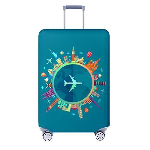 ドリーミングブルー_L(26-28inch suitcase) Travelkin スーツケース用荷物カバー Tsa承認 スーツケースカバープロテクター 18-32インチの荷物にフィット， ドリーミングブルー， L(26-28inch suitcase)， フ