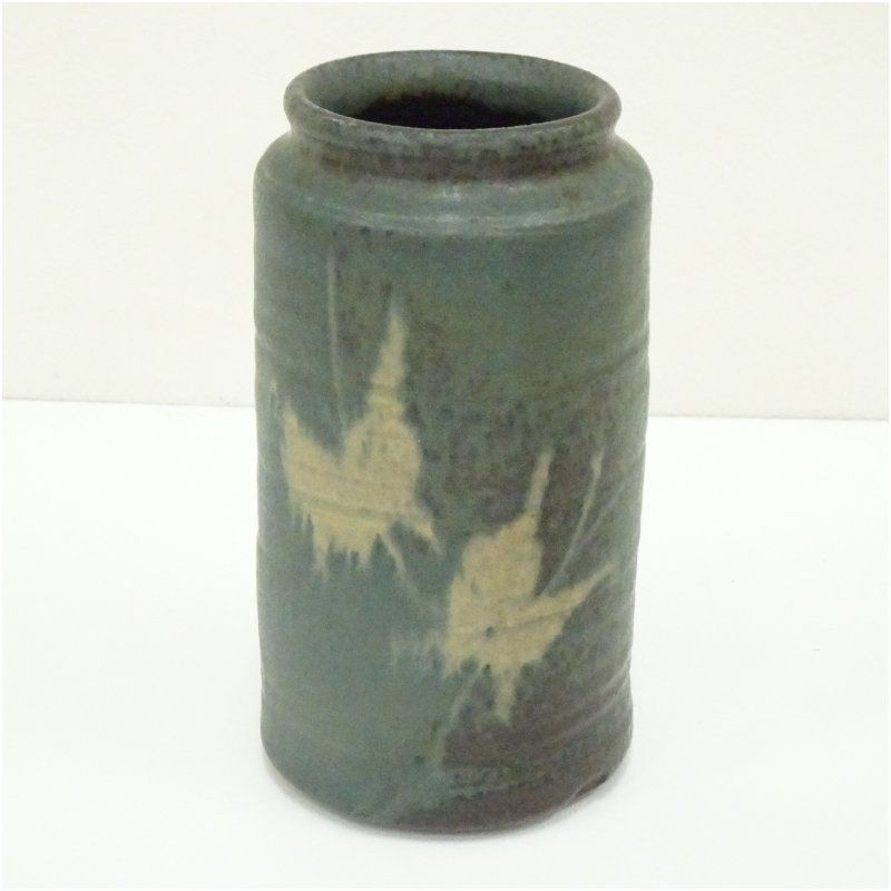 加藤釥造 蒼釉花入（共箱） 花入れ 茶道 茶道具 花瓶 花器 おしゃれ