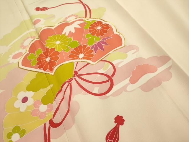 ☆平和島様☆専用出品商品です！ 平和屋着物□訪問着 駒刺繍 扇面草花文 正絹 逸品 未使用 AAAZ0911ru