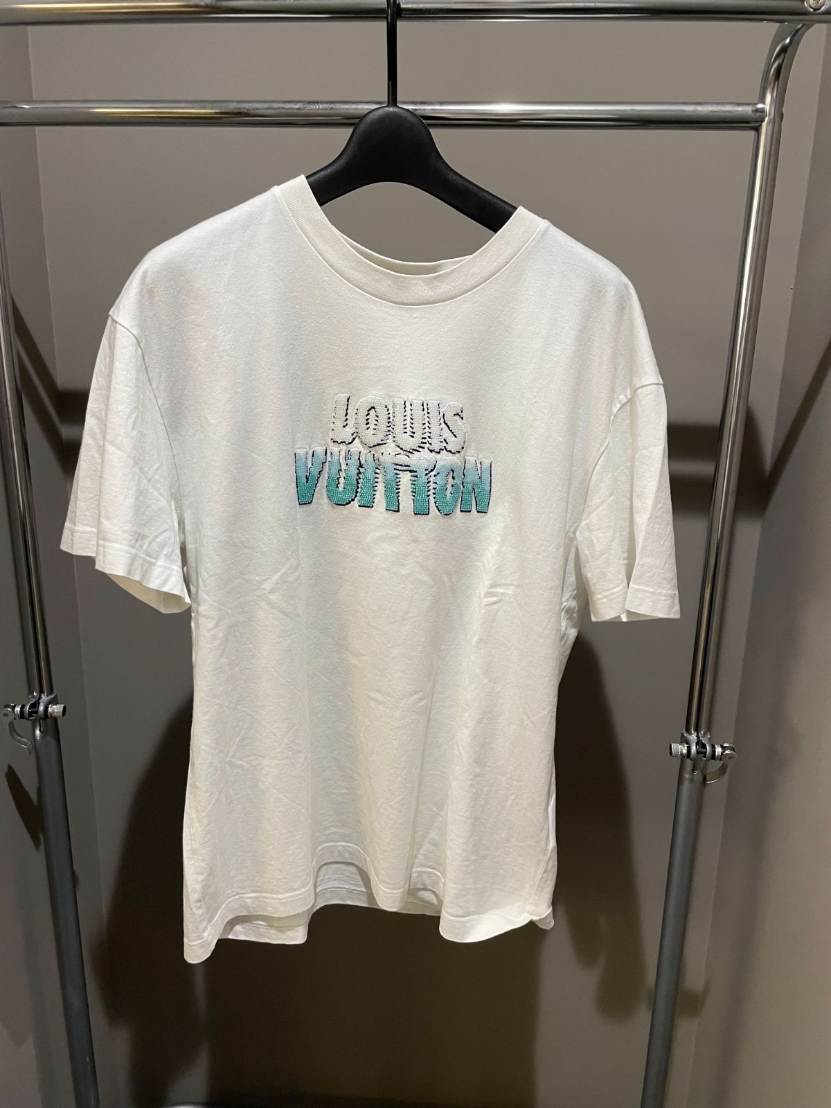 LOUIS VUITTON エンブロイダリー ビーズ Tシャツ ホワイト M Tシャツ D25074121