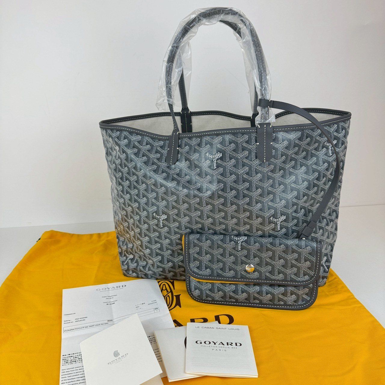 GOYARD ゴヤール サンルイpm グレー　極美品 ゴヤール GOYARD サンルイPM グレー ゴヤールディンキャンバス