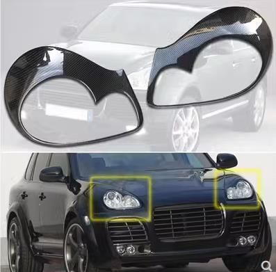 高品質 ポルシェ  955  Cayenne 04-07 カーボンヘッドライトカバー 2P