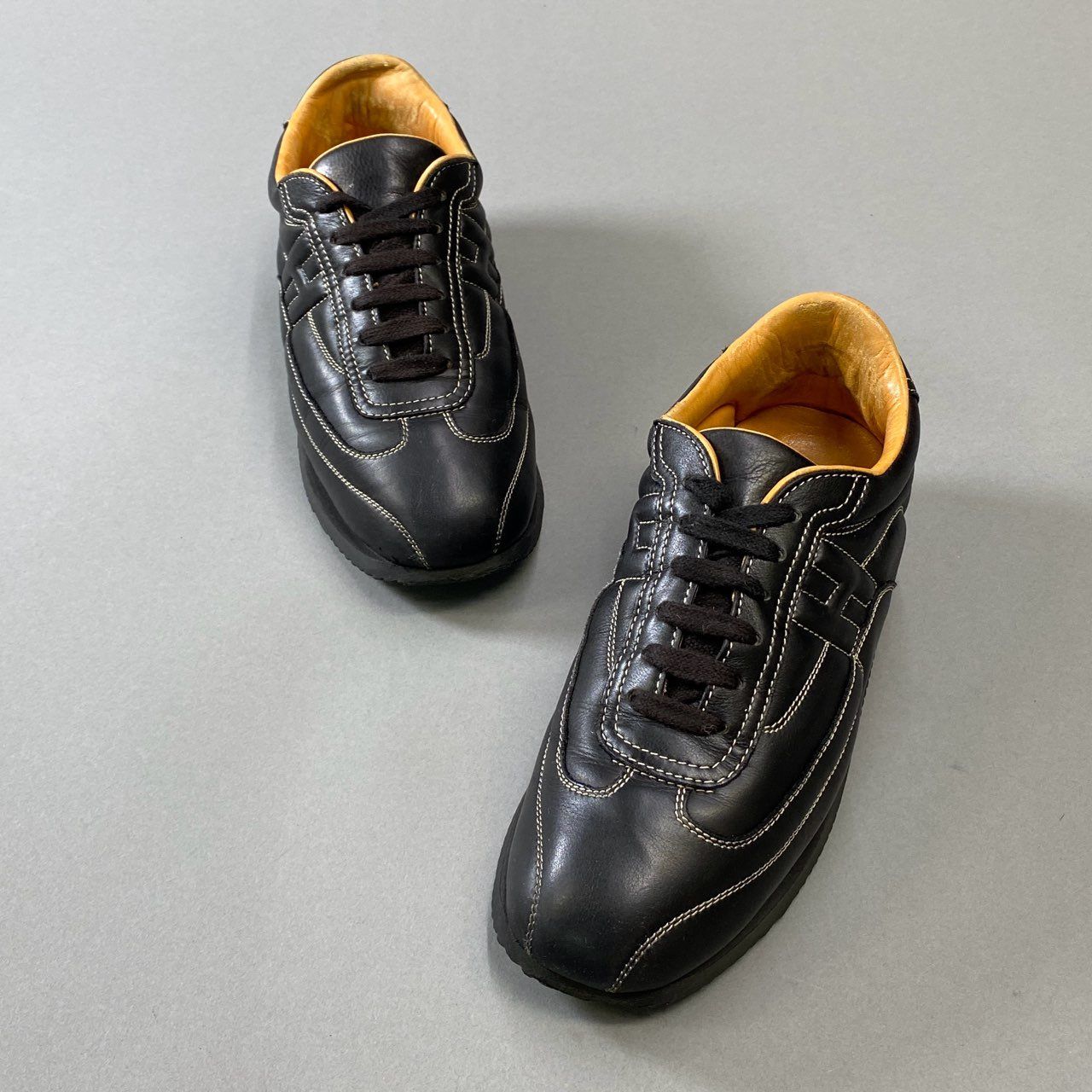 1h15 HERMES エルメス クイック レザーローカットスニーカー 38