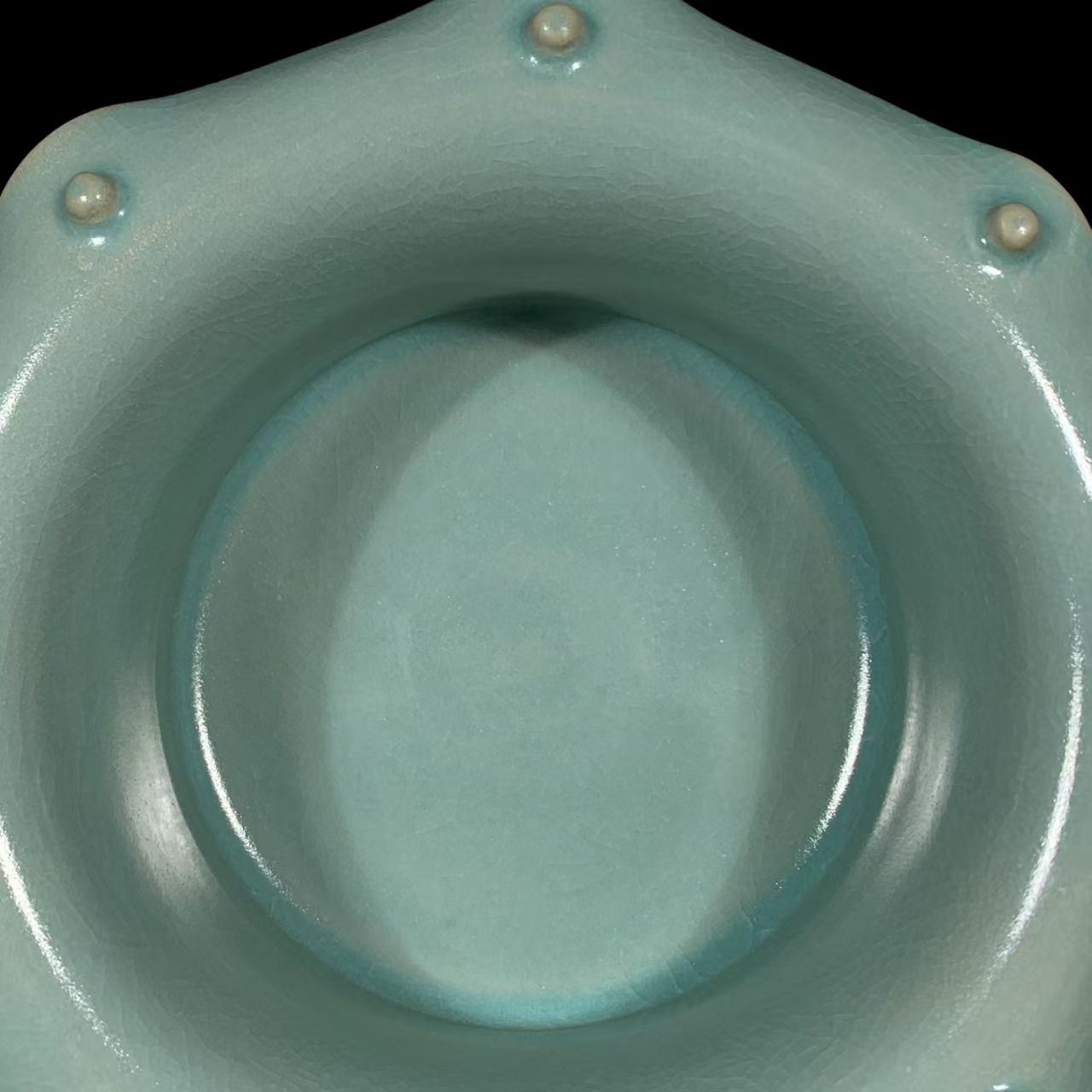 中国時代物.旧蔵.宋汝窯.銘文獣頭鼓釘洗.文房置物.賞物.骨董品