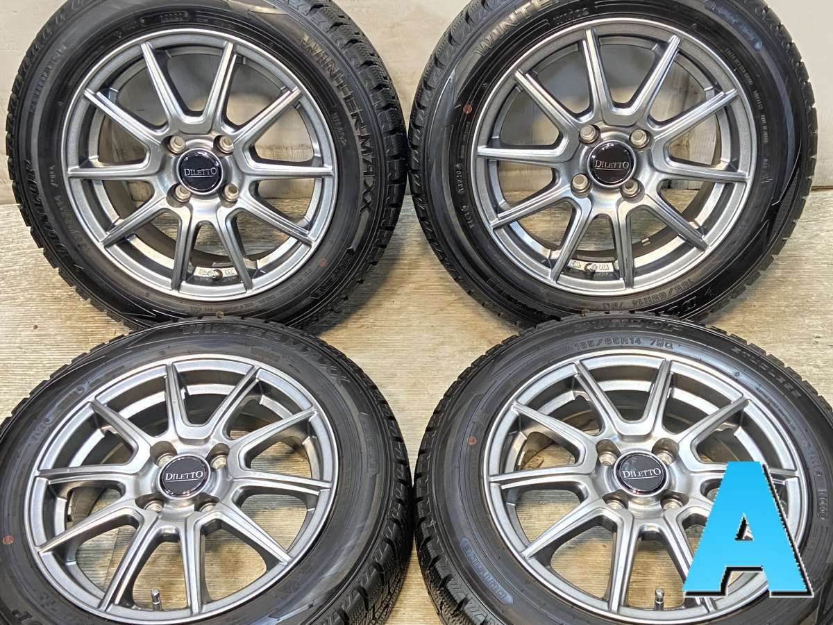 165 65R14 ダンロップ ウィンターマックス WM02 DILETTO 14x5.5 38 100-4穴 タイヤ スタッドレスタイヤ ホイールセット 4本セット w14250929133