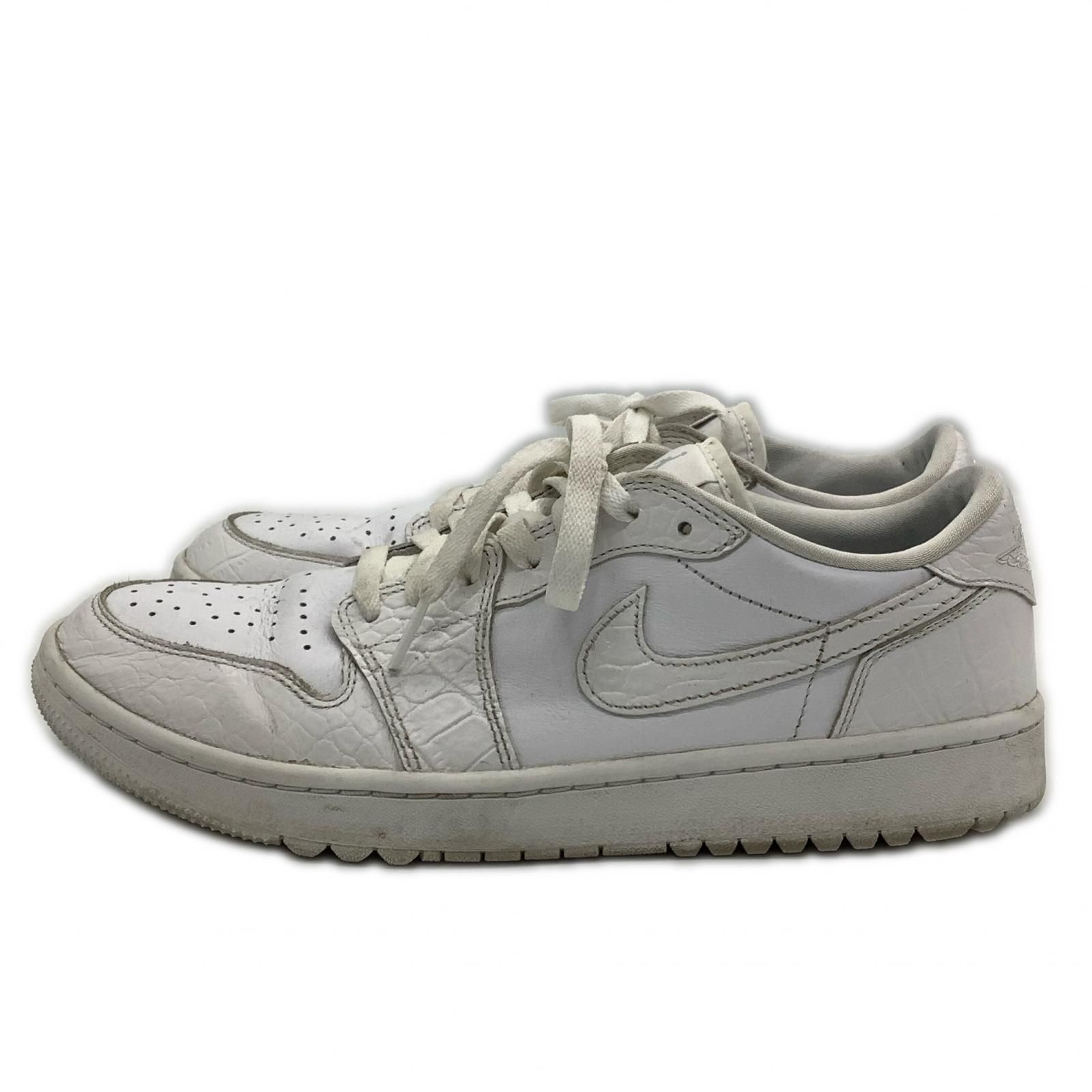 ナイキ NIKE ゴルフシューズ 27.5cm ホワイト AIR JORDAN 1 LOW クロコダイル スパイクレス DD9315-110