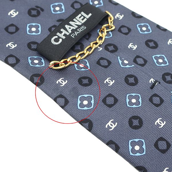シャネル CHANEL ネクタイ ココマーク 9.5cm シルク グレー