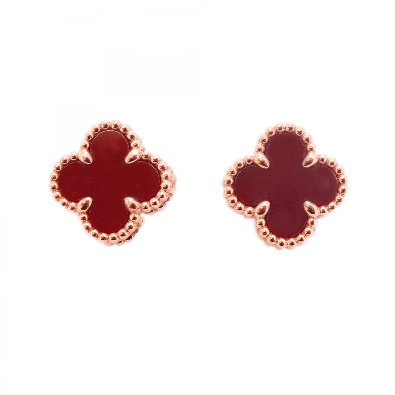 ヴァン クリーフ＆アーペル Van Cleef - Arpels ヴァンクリーフ＆アーペル ピアス スウィート アルハンブラ 18KPG ピンクゴールド カーネリアン レッドレディース