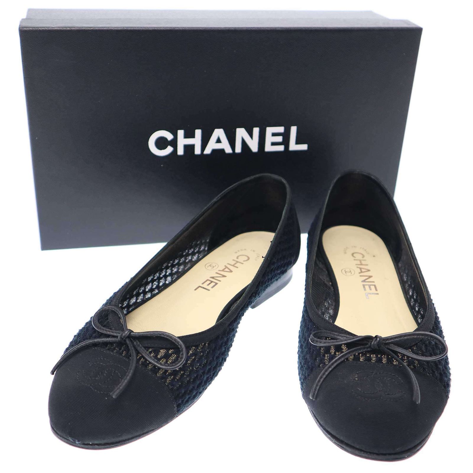 CHANEL シャネル バレリーナ フラットシューズ G29761Y15737 ブラック