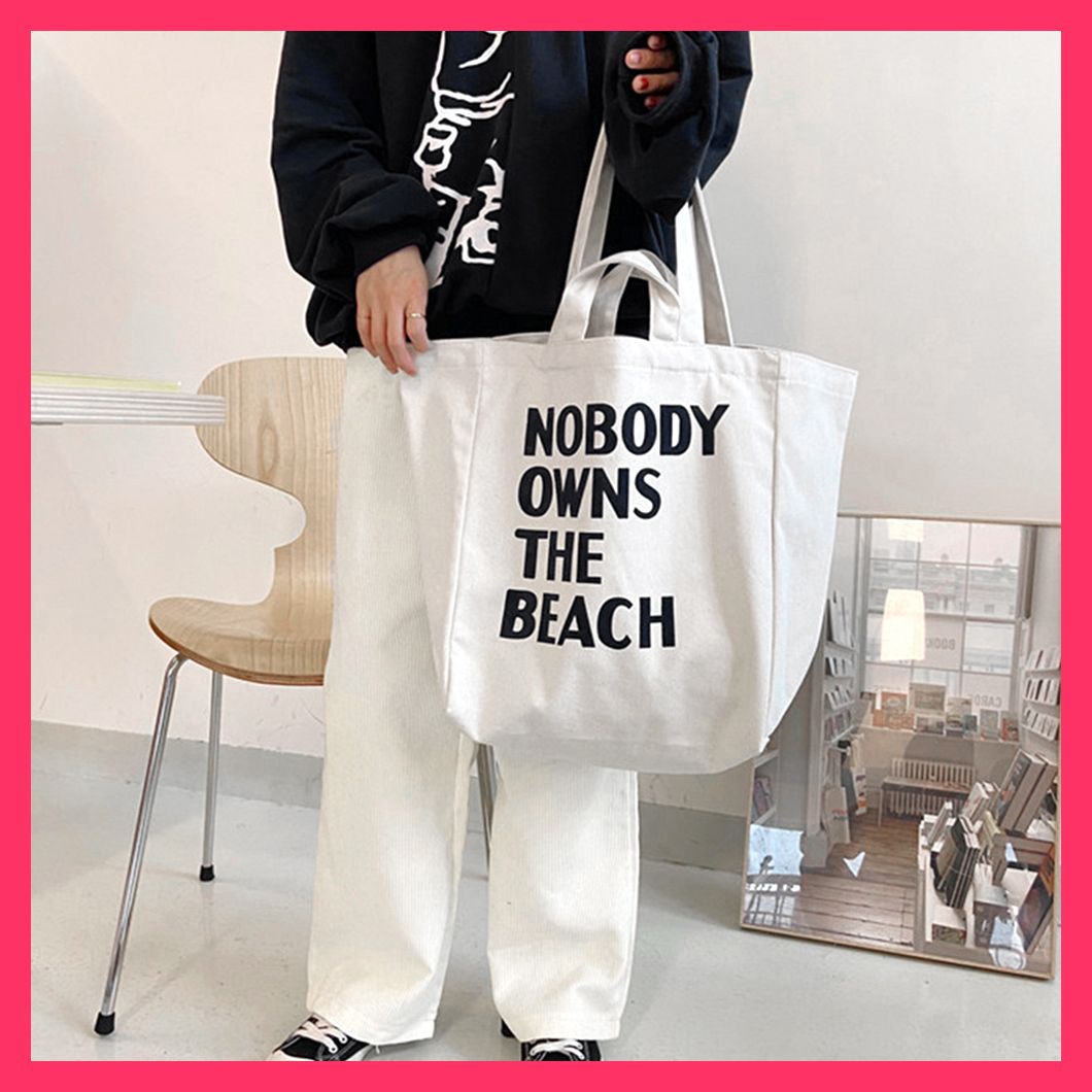 INSTANTFUNK★韓国★人気★ロゴ キャンバス トート エコバッグ アソートロゴ キャンバストートバッグ エコバッグ（トートバッグ