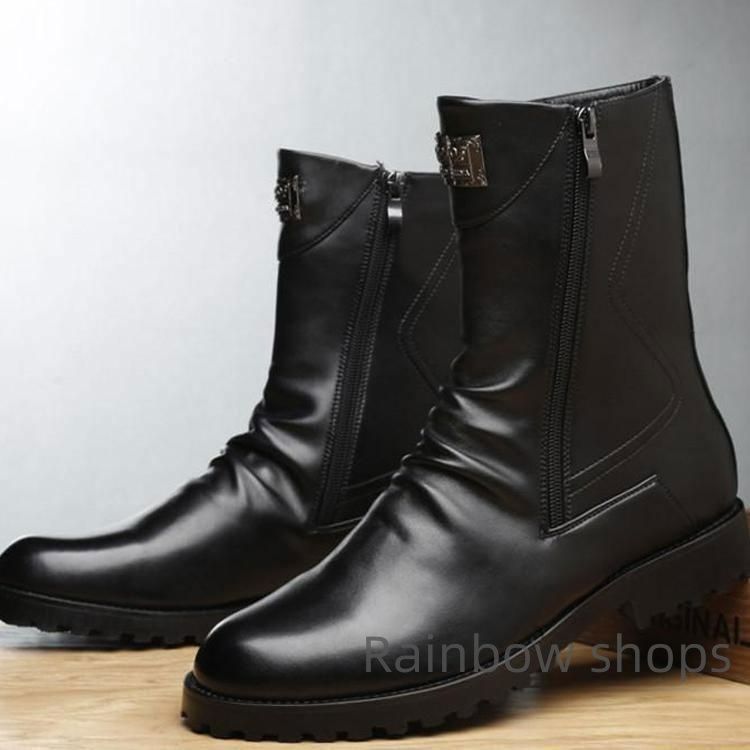 新品未使用　メンズハイカットブーツ 新品未使用メンズ ショートブーツ ブーツ靴サイドジップ ハイカット