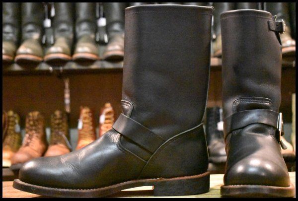 9.5D 13年 レッドウィング 2990 エンジニア 黒 ブラック ハーネスレザー スチール無し ブーツ 2966 redwing HOPESMORE FJ121