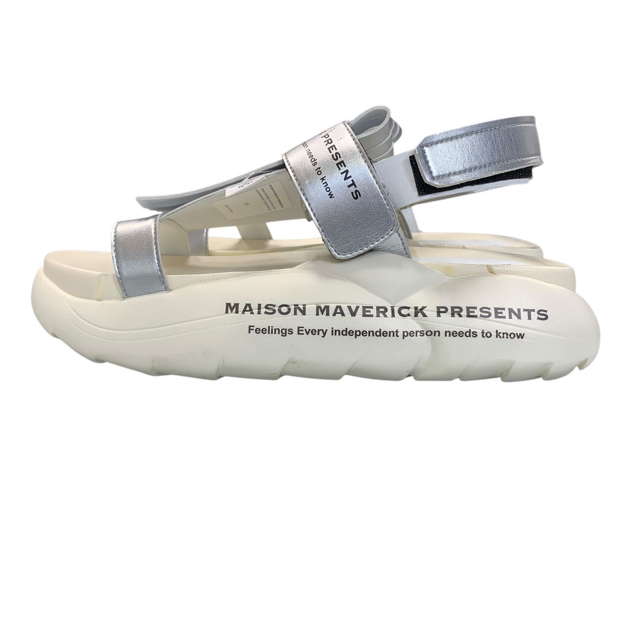 ♪3222 MAISON MAVERICK PRESENTS メゾン マヴェリック プレゼンツ MS2453 タッセルダッドサンダル シルバー レディース 厚底 Mサイズ 23.5～24㎝