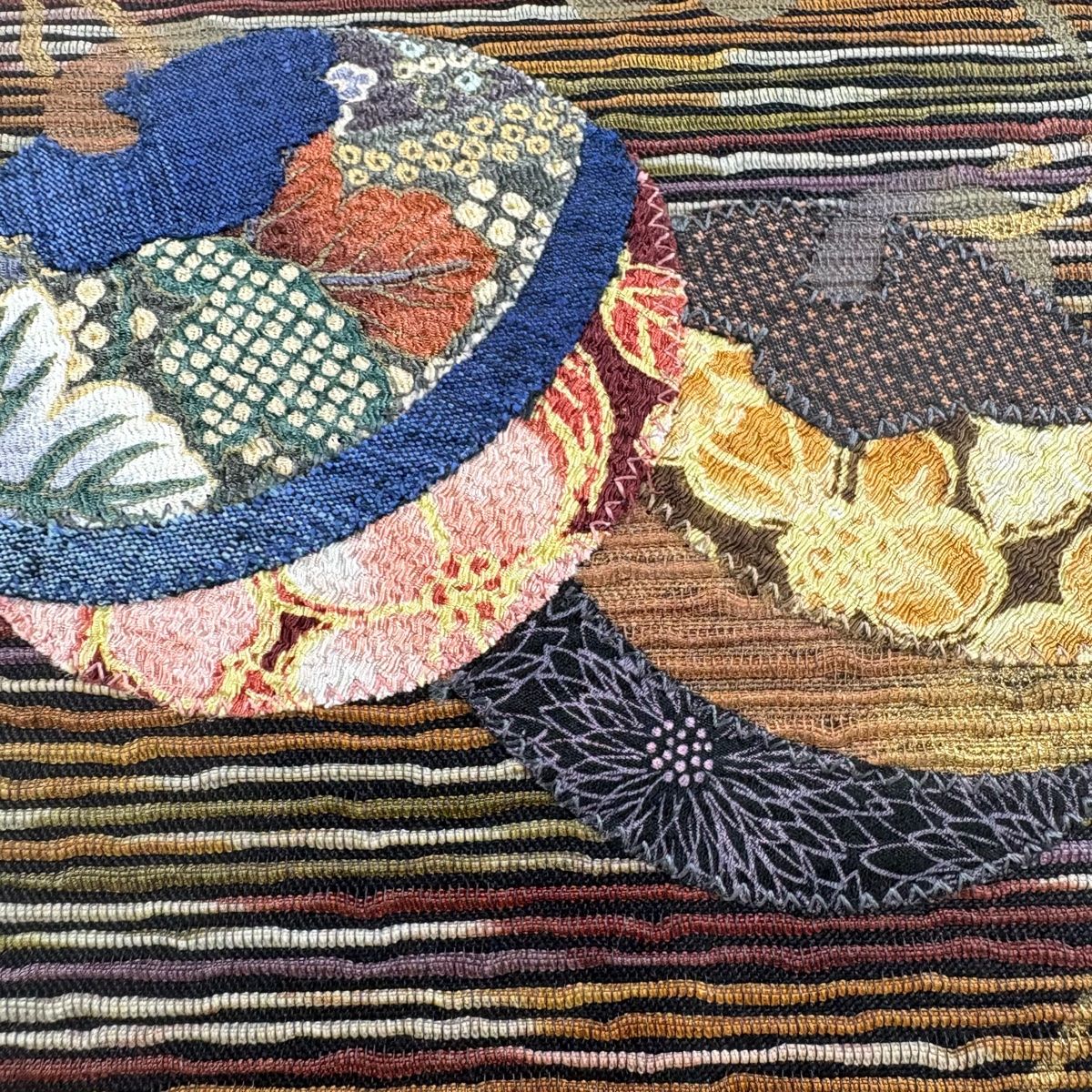 袋帯 美品 秀品 鈴 草花 金彩 茶紫 お太鼓柄 正絹 【中古】 - メルカリ