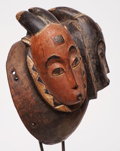 アフリカ　コートジボワール　バウレ族　マスク　No.374　仮面　木彫り　彫刻　アフリカンアート　アフリカ雑貨　プリミティブアート　お面
