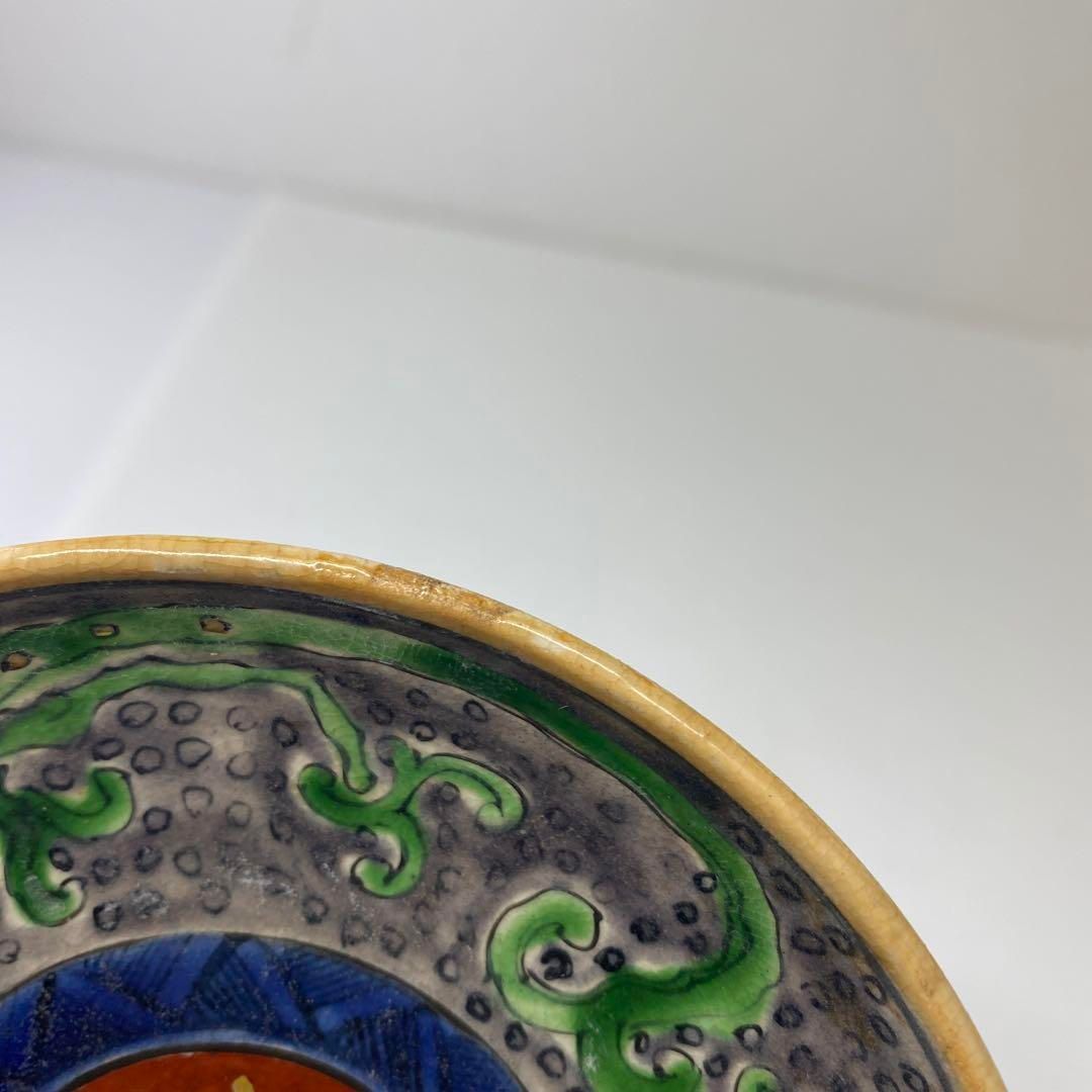 江戸後期 青九谷 龍図 中皿 6枚 直径12.5㎝トヒチサ東な7-0107 2F SKLAD-KIRPICHA_RU