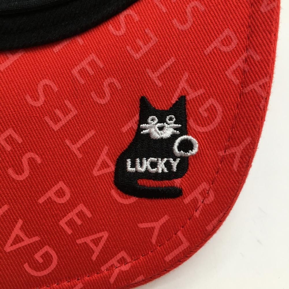 超美品】パーリーゲイツ サンバイザー レッド×黒 立体ロゴ