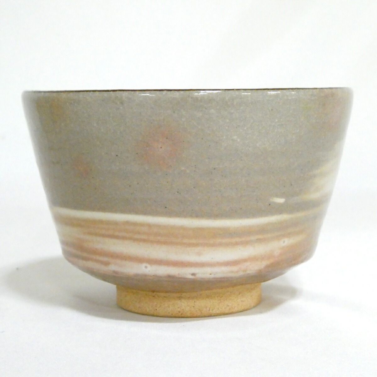 二代寒川栖豊 紀州焼葵窯 松茶碗 共箱 口径11.3cm