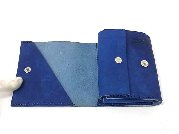 新品未使用 AGILITY アジリティ カードル レザー 二つ折り 財布 ウォレット 小銭入れ 札入れ カード入れ ブルー系 BJ9799