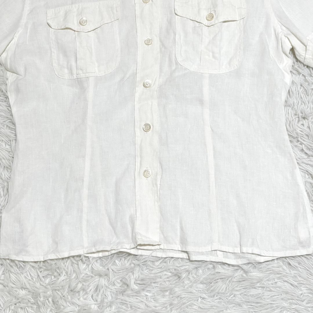 リネン 半袖サファリシャツ