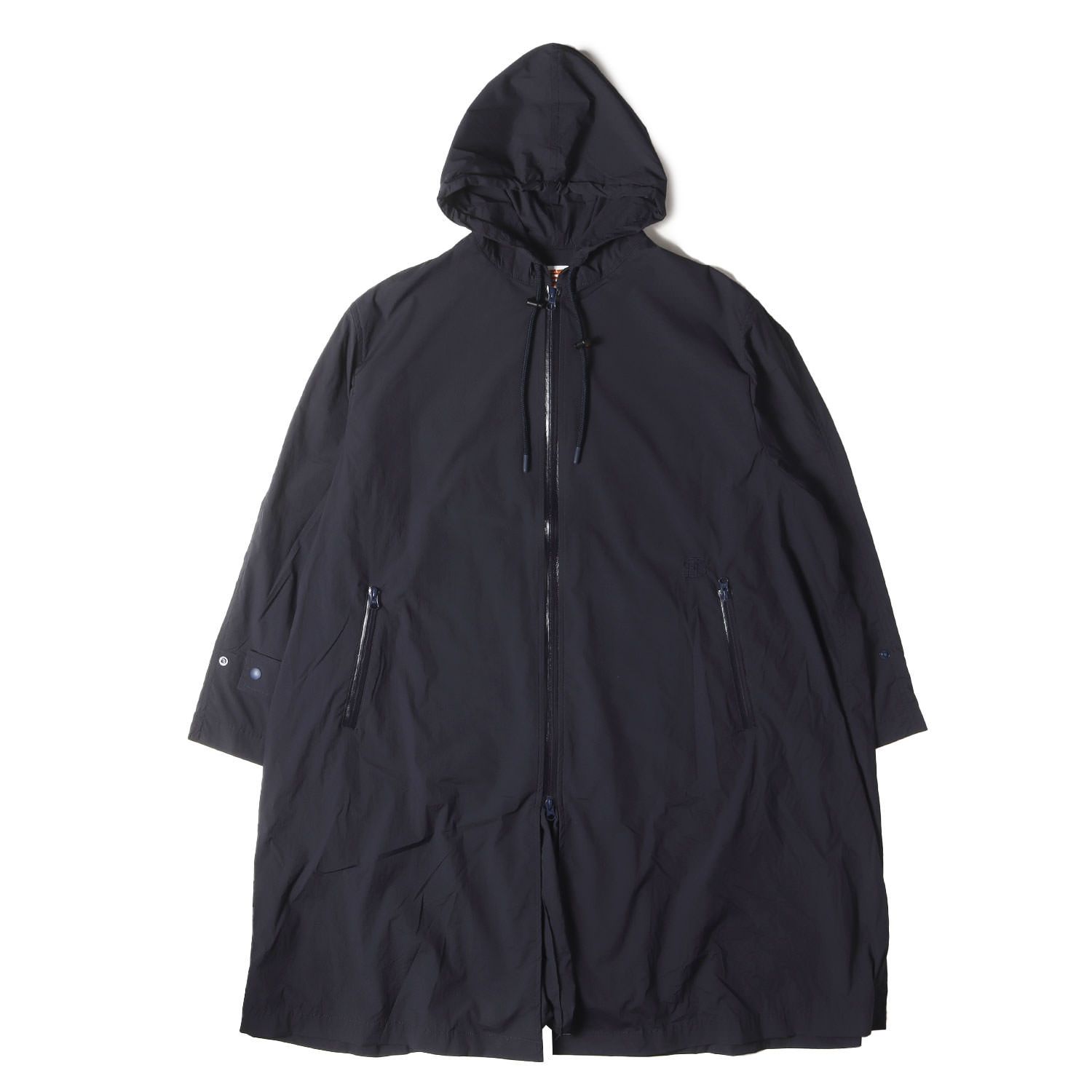 美品】SEE SEE シーシー コート ネイビー 紺 サイズ:M | ストレッチ 