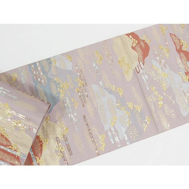 錦袋帯】霞「松島風景」☆薄紫に金 メタリック【美品】 - メルカリ