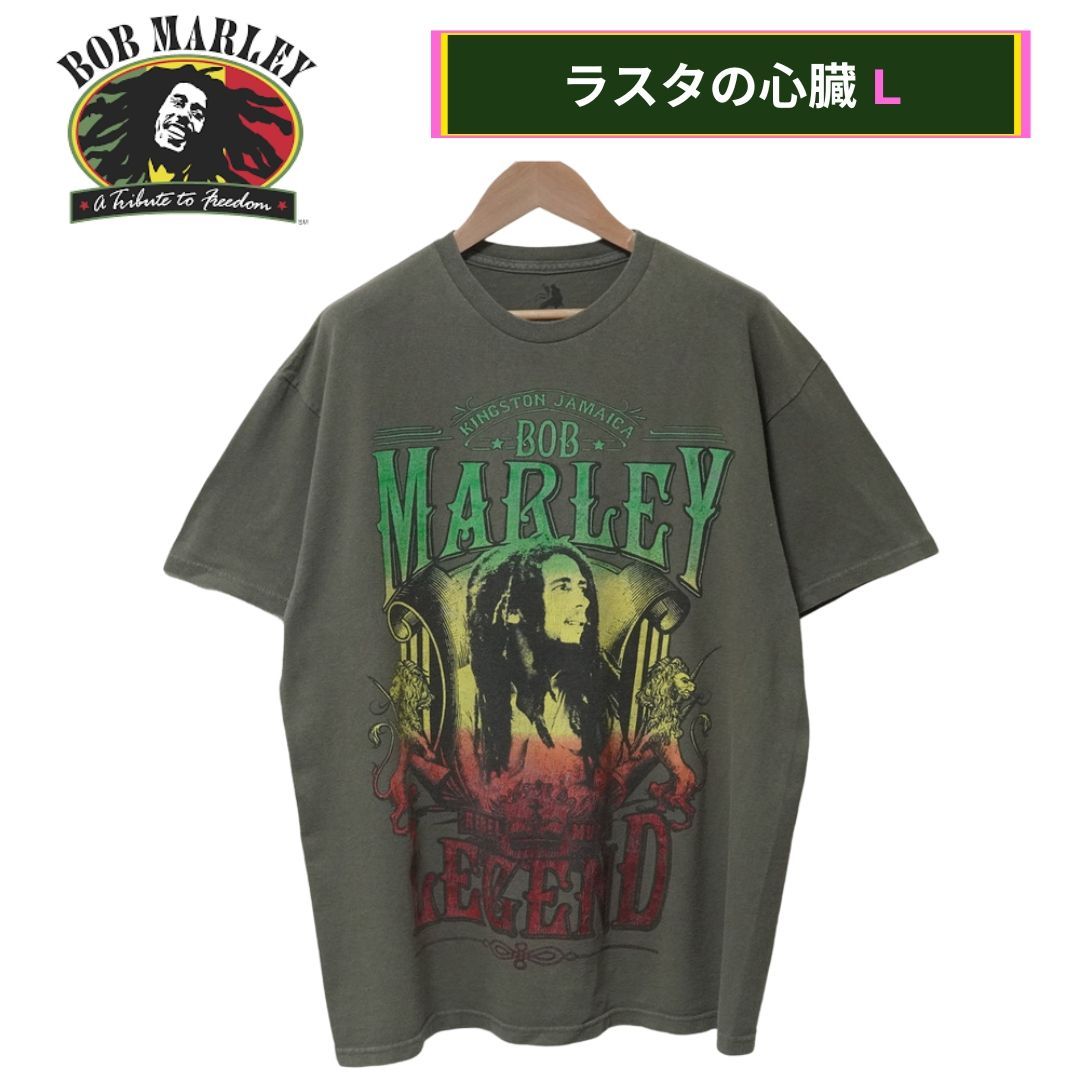 ボブマーリー Tシャツ L カーキ 00s オリーブ ザイオン ルーツ